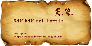 Rákóczi Martin névjegykártya