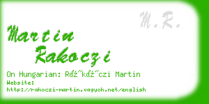 martin rakoczi business card